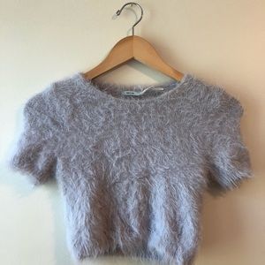 Fuzzy Crop-Top | Urban Outfitters